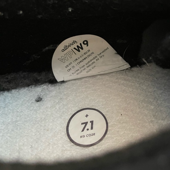 Allbirds Women’s Wool Pipers (true black/white sole | sz 9) - Picture 7 of 8